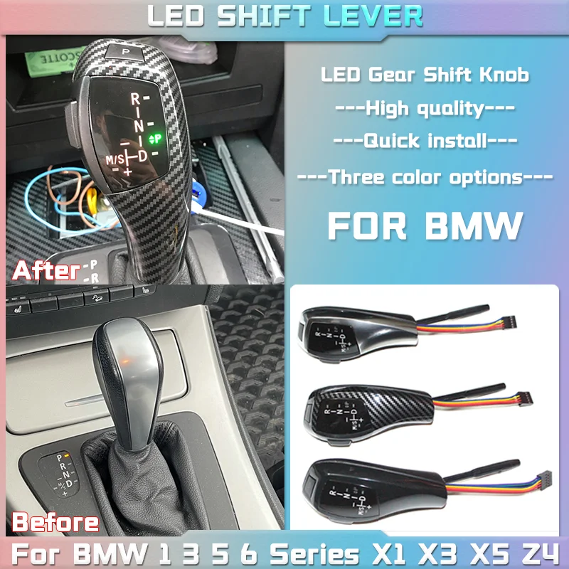 

LED Gear Shift Knob Shifter Lever For BMW 1 3 5 6 Series E90 E60 E46 85 E86 E39 E53 E92 E87 E93 E83 X1 X3 Z4 E89 Car Accessories