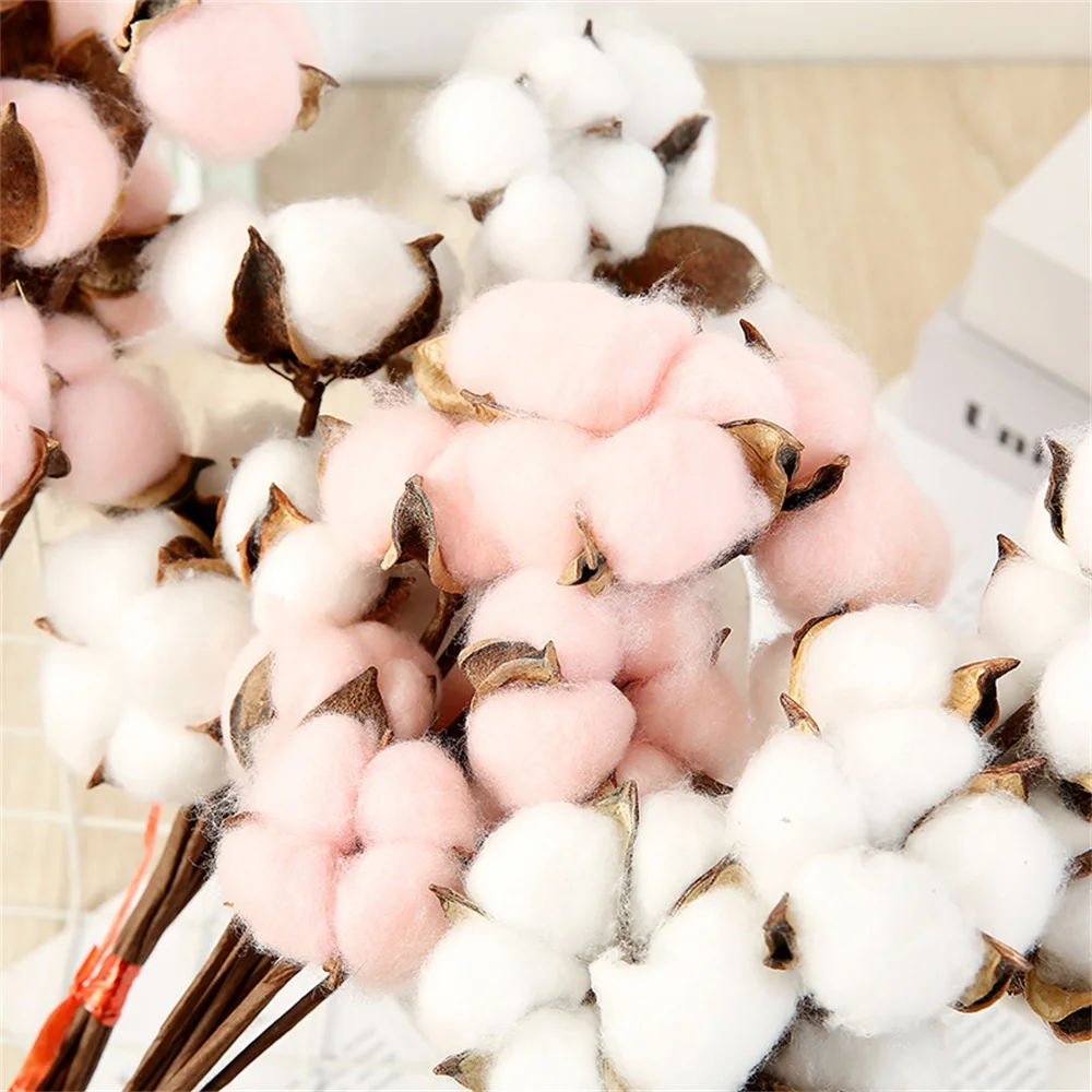 10pcs Cotton Balls Decor for Wreath Decor Dried Cotton Bolls Balls Made of Natural Cotton Great for Crafting Farmhouse Style