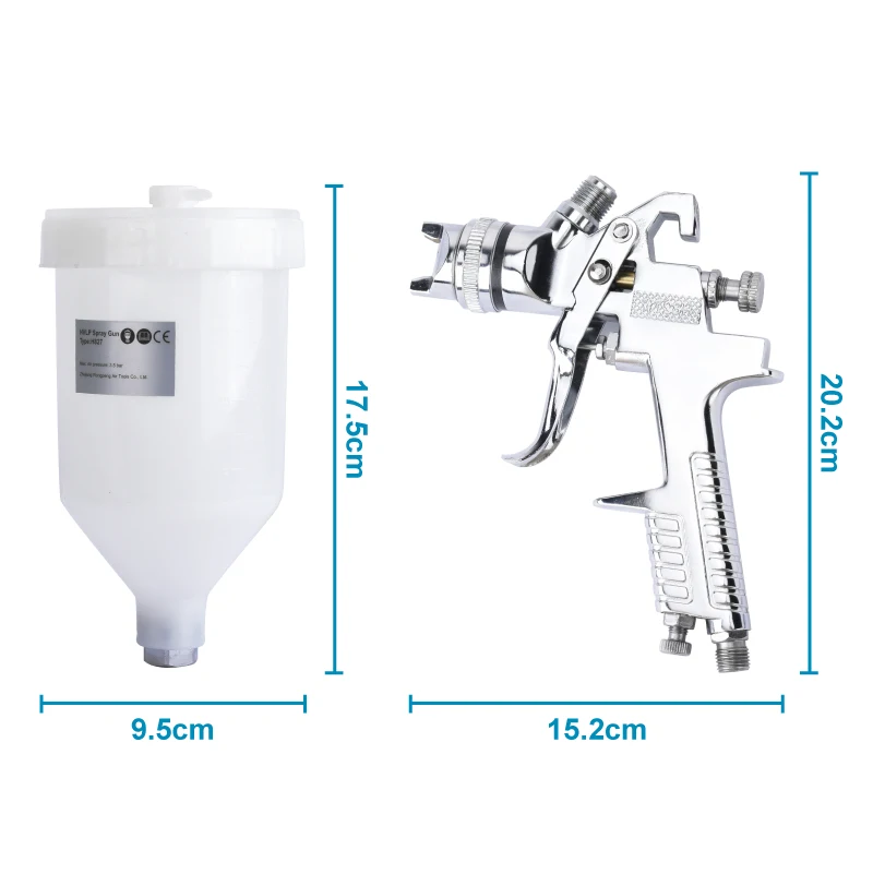 RONGPENG H827 Air Paint Spray Gun HVLP. Available 1.4/1.7/2.0mm Nozzle Pneumatic Brush for Primer Finish Coat Car Painting Work.