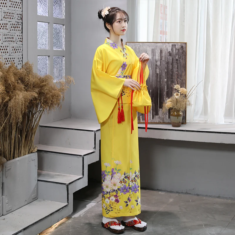 

Japanese Traditional Women Kimono Formal Dress Improvement Kimono Long Photo Kimono Performance Stage Costume