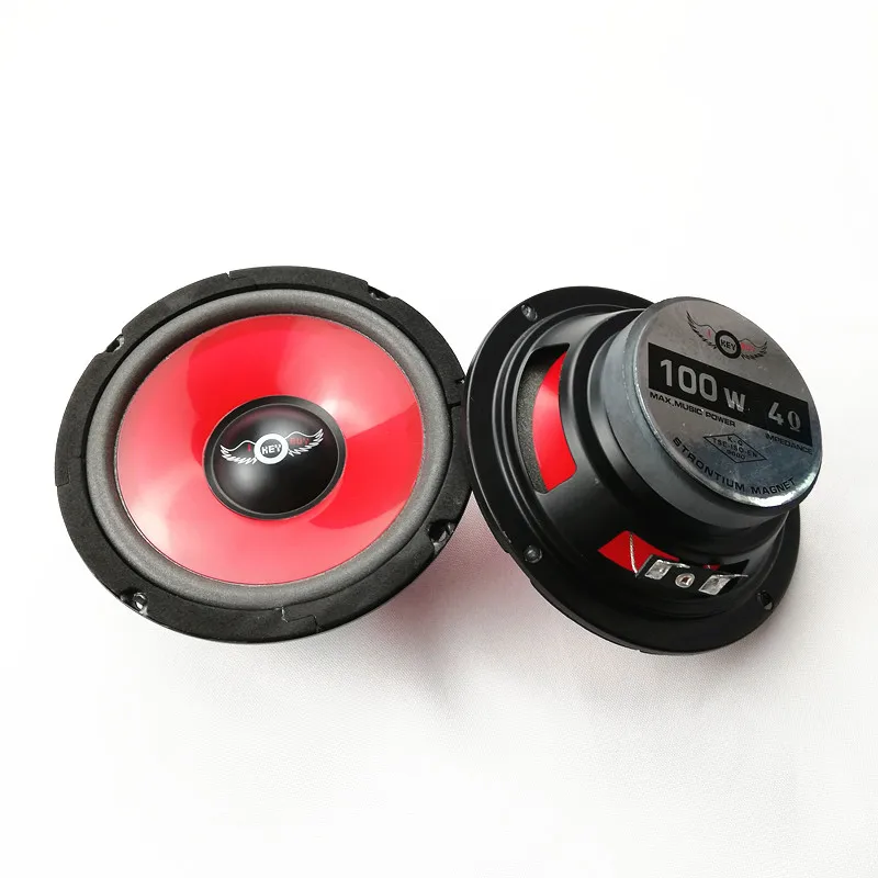 1 pc Hifi 5 inch Open Air Speaker 4 ohm 100 watt  Auto Car Louder Speakers Red Audio Front Door Foam Edge