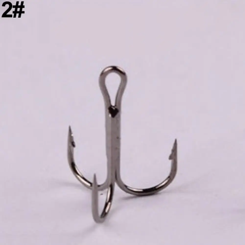 100pcs High Carbon Fishing Hook Treble Hooks Super Sharp solidHooks 7 Size 2/4/6/8/10/12  Triple Barbed Steel Fish hook