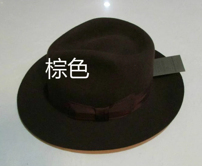 B-8130 Lady 100% Wool Derby Fedoras Cap Felt Billycock Hats Winter Fashion Bowler Hat Wool Fedora Trilby Hats New Feather Hat