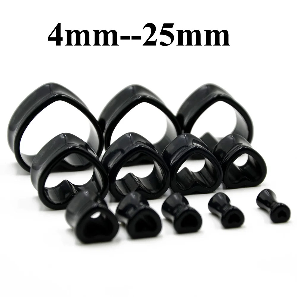 Acrylic Love Heart Shaped Ear Gauge Piercing