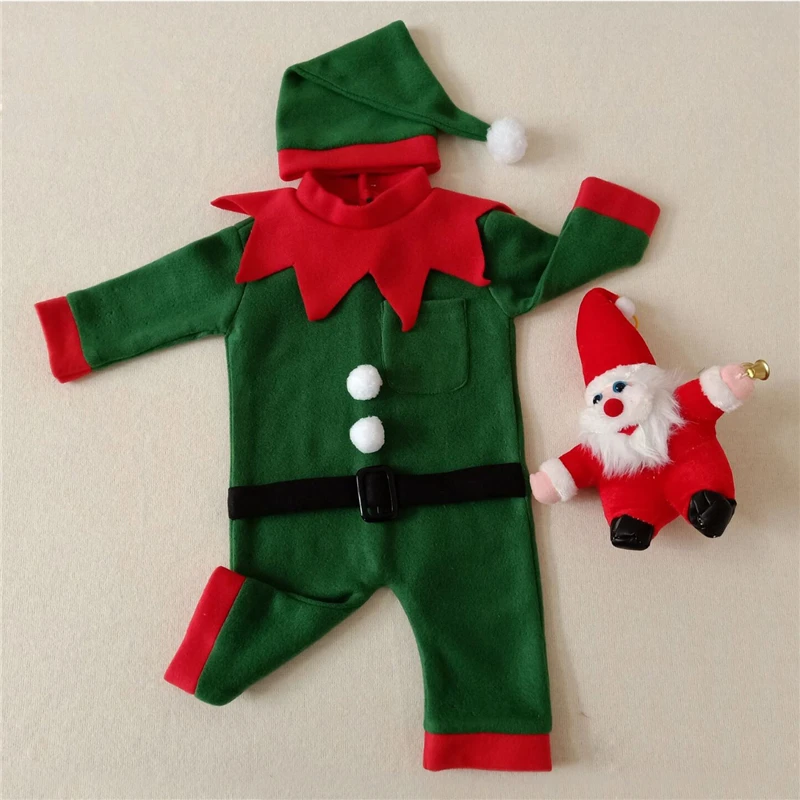 Newborn Baby Santa Claus Clothing Infant Boys Girls Christmas Clothes Photography Xmas Costumes Dress Rompers Doll Photo Props