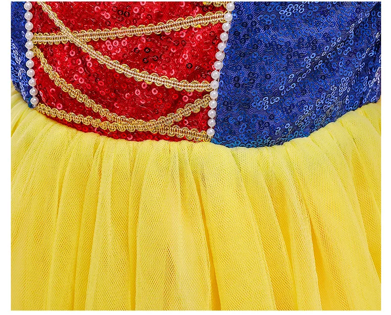 Children Girl Snow White Dress Princess Costume Kids Baby Birthday Halloween Party Fancy Dresses Fairy Frock Girls Infant Dress