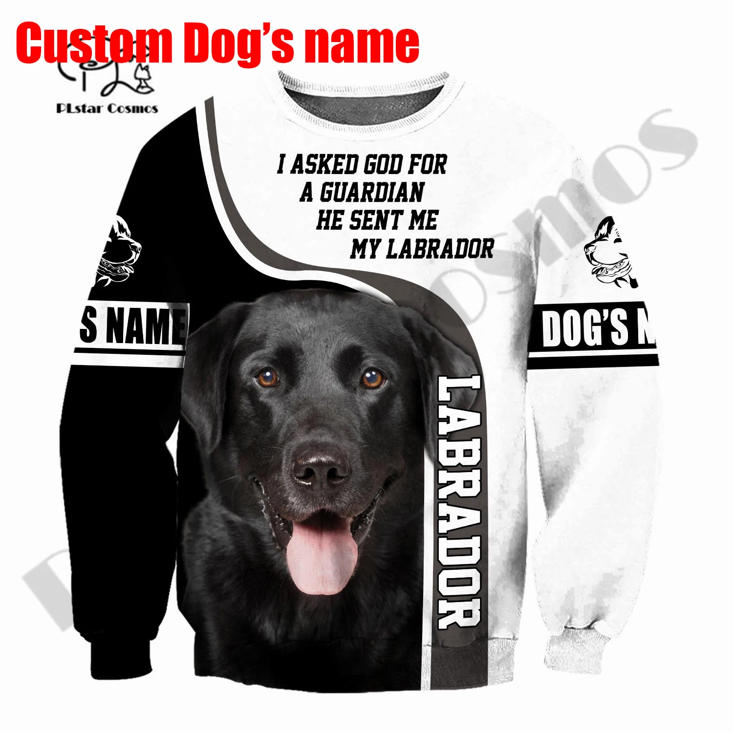 PLstar Cosmos 3Dprint Newest Labrador Custom Dog Name Harajuku Funny Casual Streetwear Unique Unisex Hoodies/Sweatshirt/Zip Q-4