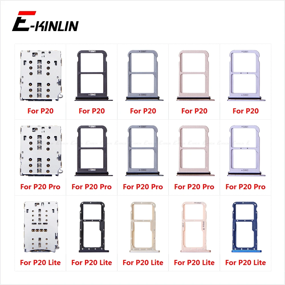 Micro SD Sim Card Tray Socket Slot Adapter Connector Reader For For HuaWei P20 Pro Lite Container Holder Replacement Parts