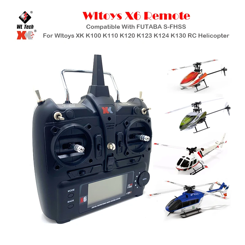 Wltoys X6 nadajnik zdalnego sterowania kontroler FUTABA części dla Wltoys XK K100 K110 K110s K120 K123 K124 K130 helikopter RC