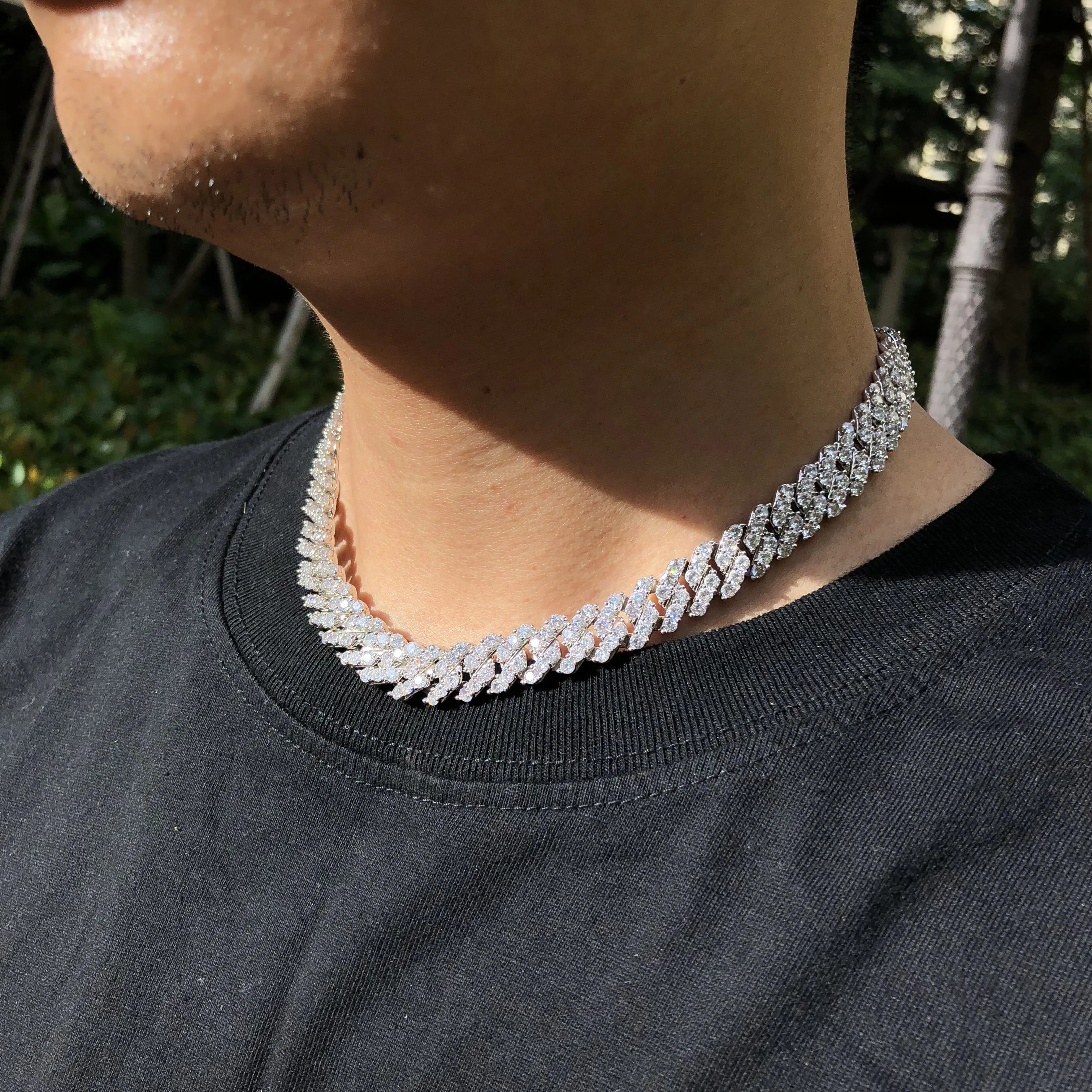 10mm iced out cuban link chain for women image 2