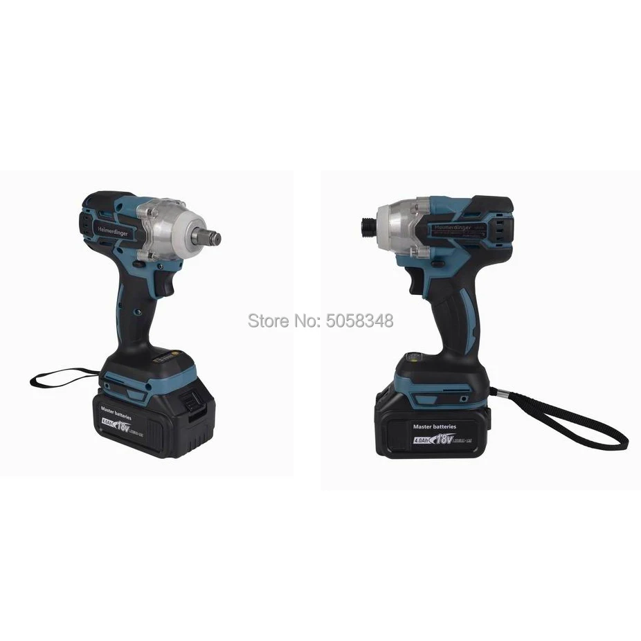 Elektrische Oplaadbare Borstelloze Slagmoersleutel Draadloze En Borstelloze Impact Driver Boor Combo Met Twee 18V 4.0Ah Batterij
