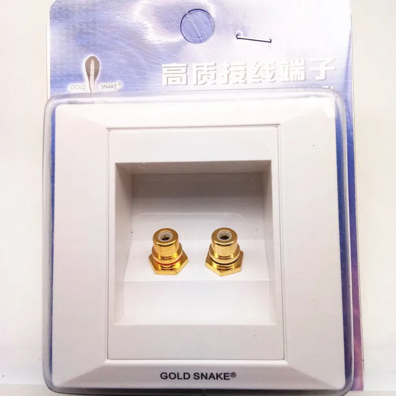 ثعبان RCA لوحة جبل الهيكل موصل مقبس صندوق ، اتجاهين الصوت الأبيض أنثى المقبس ، محطة صندوق الأحمر والأسود الألوان المتاحة 86