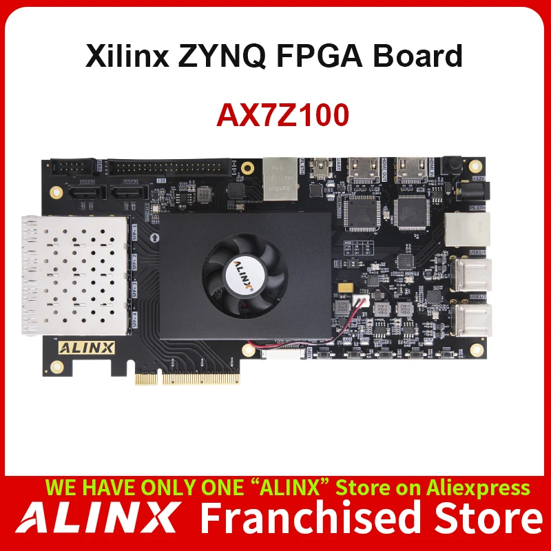 ALINX AX7Z100: XILINX Zynq-7000 SoC XC7Z100 ARM 7100 FPGA pokładzie SoMs karta akceleratora PCIE SFP 8G eMMC