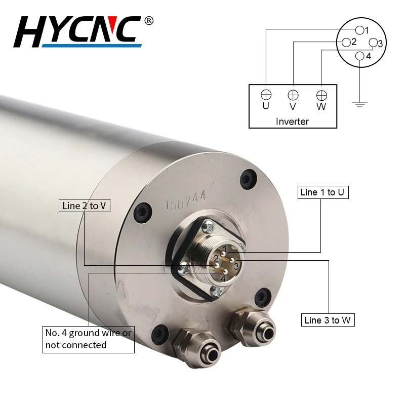 24000prm 400hz แรงบิดสูง 2.2 Kw Er20 แกนระบายความร้อนด้วยน้ํา 220,380v 4Pcs แบริ่ง Cnc Mill เครื่องแกะสลักงานไม้มอเตอร์