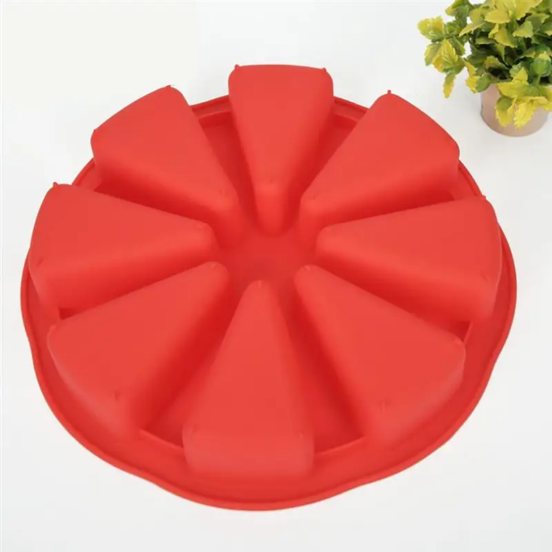 Silicone Mold Scone Pan Reusable DIY 8-Cavity Triangle Cake Pan Non-Stick Candy Mold Random Color Baking Mould Bakeware