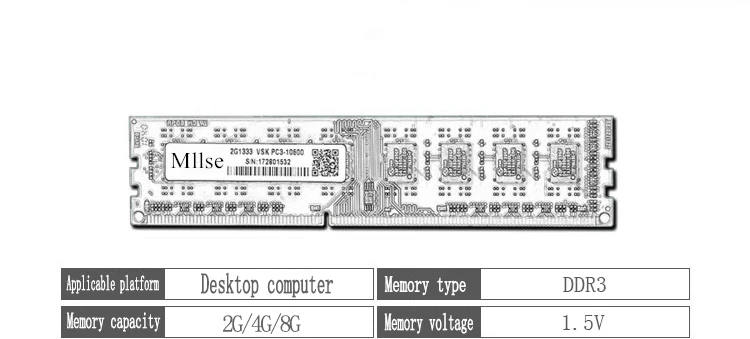 Desktop Memory RAM 240Pin DDR3 4GB 8GB 16GB 1333MHZ 1600MHZ Non-ECC Double Side Cpmputer Accessories