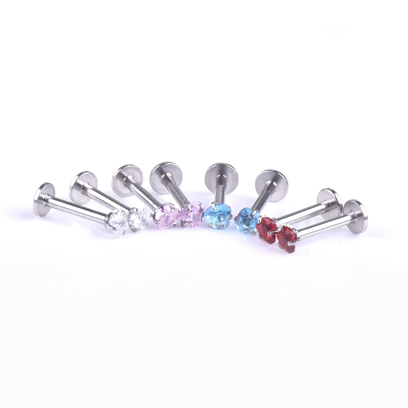 1 Pcs Women Body Piercing Jewelry Love Heart Zircon Nose Lip Piercing Studs C66