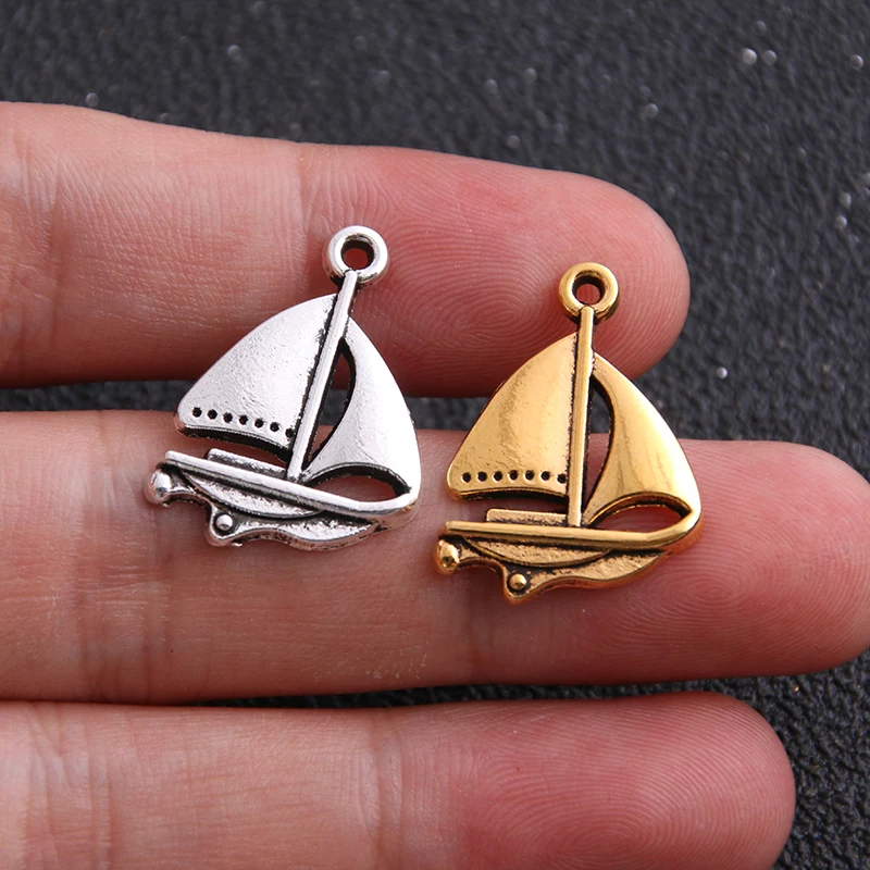 16pcs 18*24mm Antique Bronze Free Shipping Sailing Boat Charms Pendants sold per packet of 60pcs D