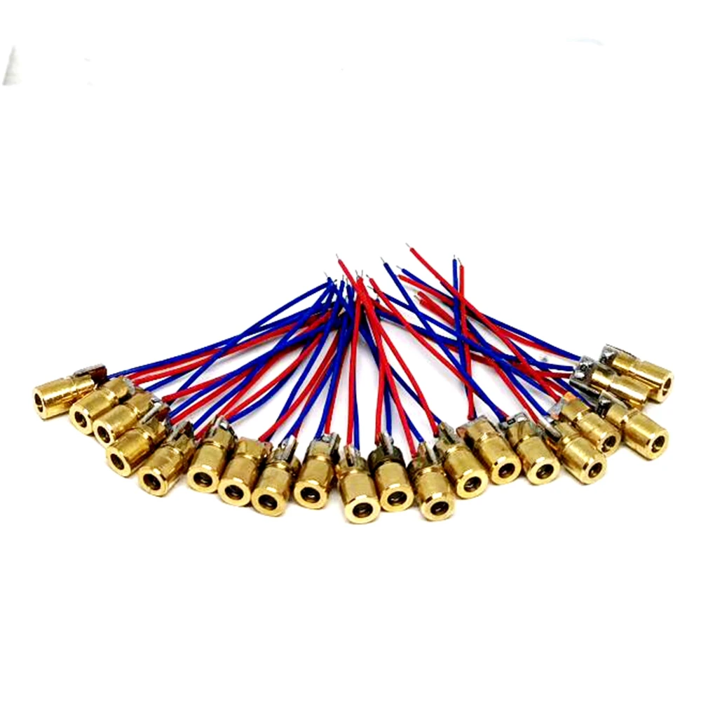 100pcs/lot Mini 1mW 650nm Red Laser Module Dot Diode LED Lights 3V 6x10mm