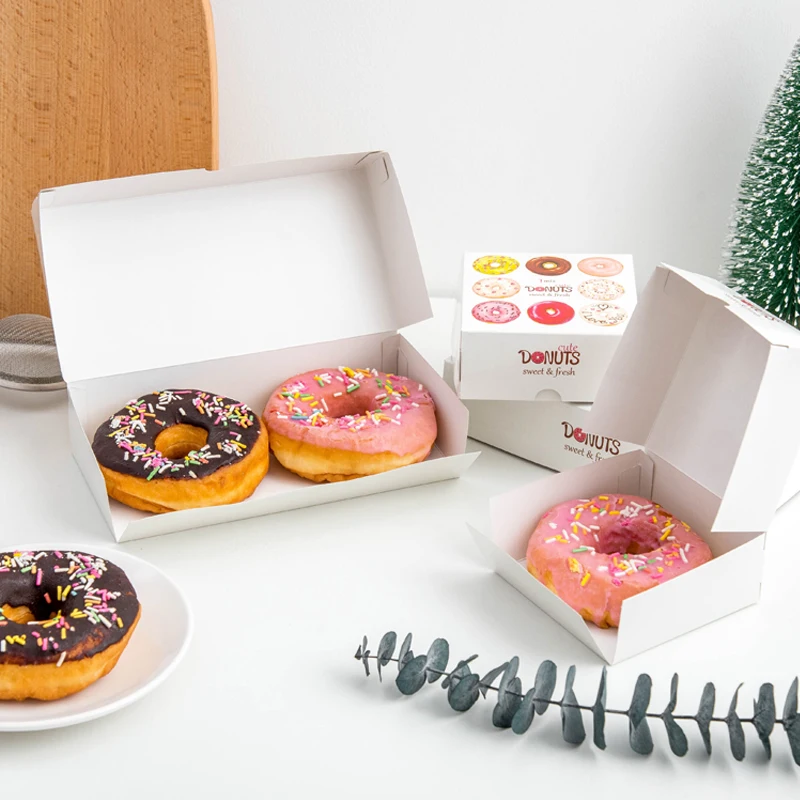 Stobag 20ks doughnut papír skříňka pečení balení boxů pro děťátko sprcha vánoce dar boxů narozeniny večírek svatební zásoby laskavosti