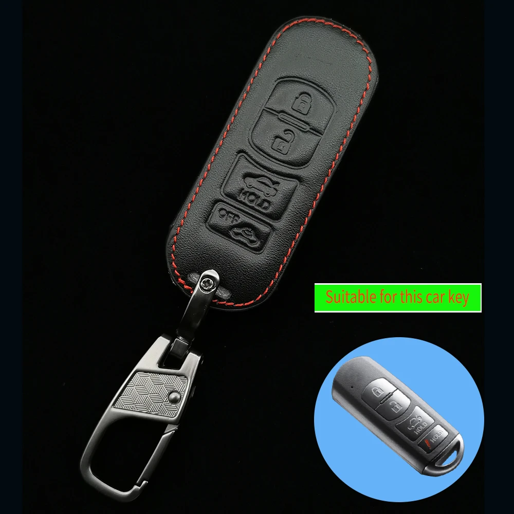 Remote Smart Car Leather Key Cover For Mazda 2 3 5 6 8 Cx3 Cx4 Cx5 Cx7 Cx9 M2 M3 M5 M6 Case 2/3/4 Button Accessories