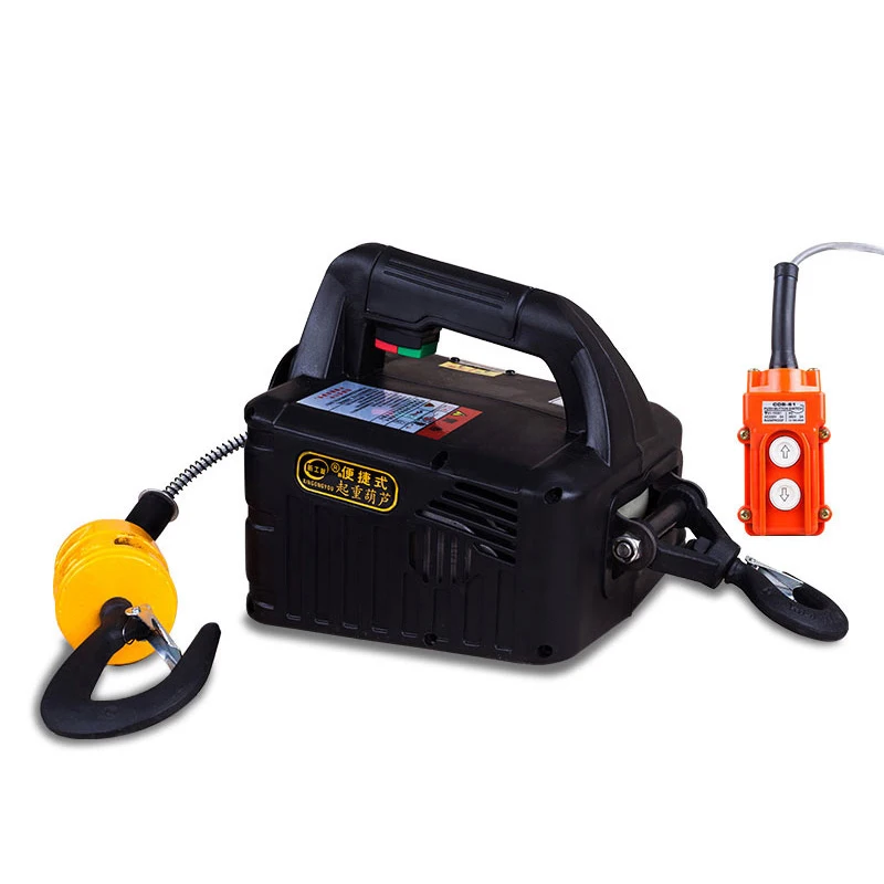 

Portable Electric Hoist Household Portable Crane Hand Winch Pull Block Wire Rope Hoist 220V 100kg 200kg 300kg 500kg