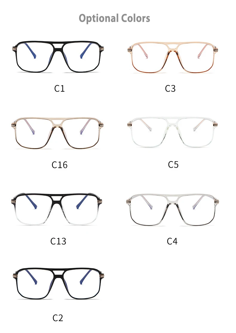Blau Licht Blockieren Gläser Rahmen für Männer und Frauen Optische Gläser Vollrand Aviator Stilvolle Rezept Brille Pilot Rahmen – Detail 4