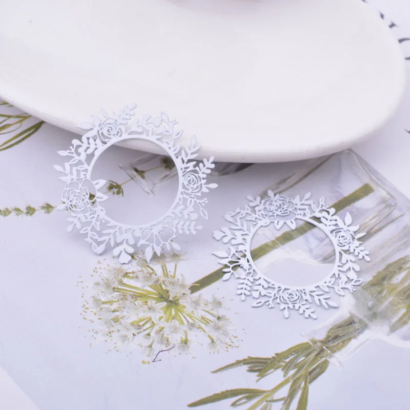 30 Stück AB6635 35*33mm Messing Runde Blumen-Anhänger Ohrring Schmuckzubehör – Detail 9