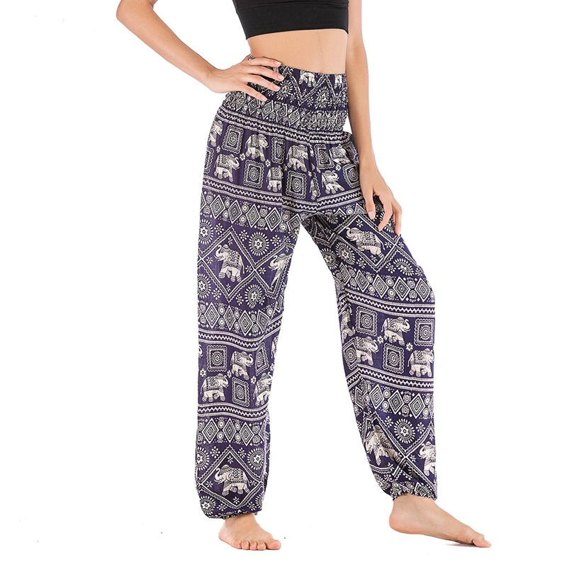 Women Red Elephant Design Loose Fit Harem Pants Hippie Workout Party Beach Pants Casual Trousers Dropshipping