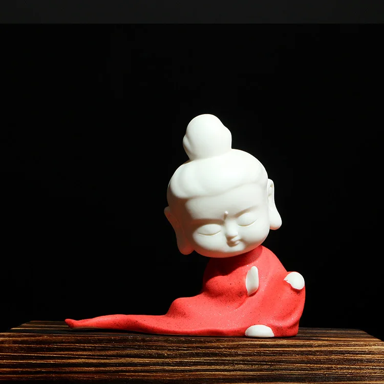 Imagem -03 - Zen Cerâmica Figura Escultura para Home Decor Bonito Yoga Buda Estátua Monge