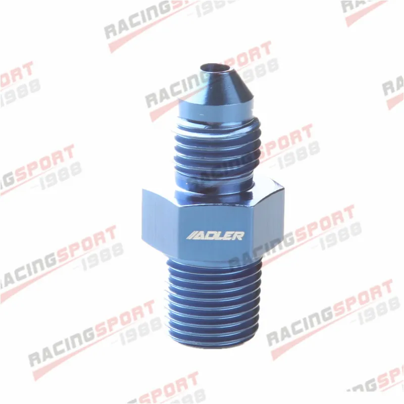 AN3 AN-3 to 1/8\'\' NPT Aluminum Straight Fitting Adapter Pipe Fuel Oil Air Blue/Black