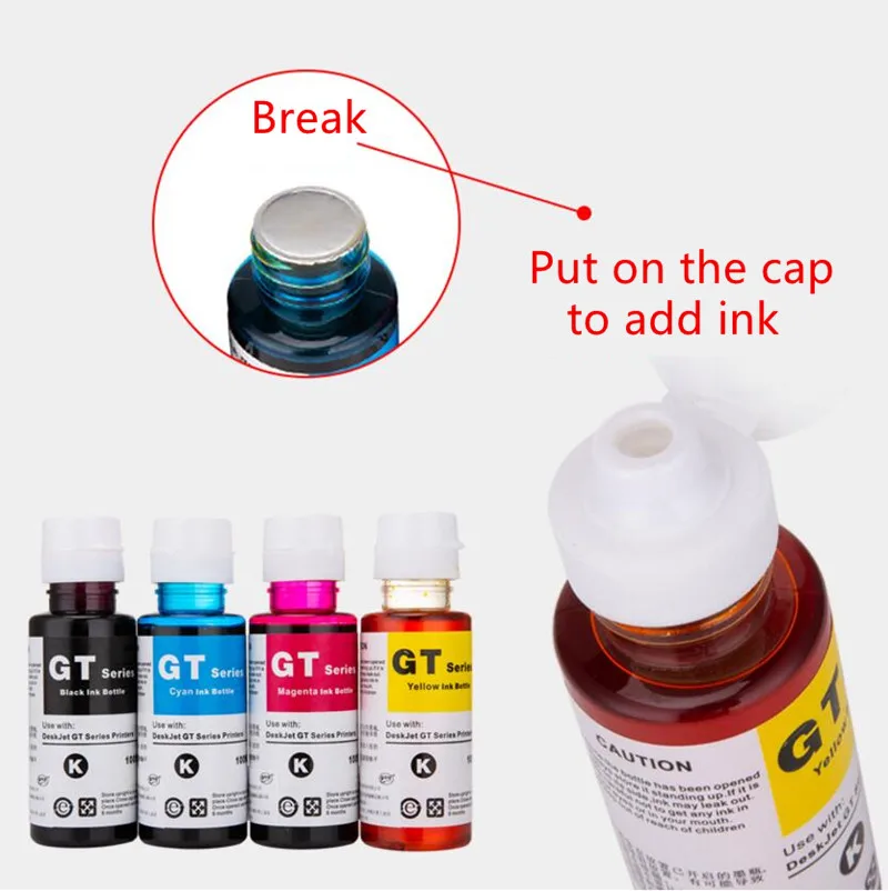 YI LE CAI compatible 400ml color dye Ink refill kit for HP 655 5820 Ink Advantage 3525 4615 4625 5525 6520 6525 printer