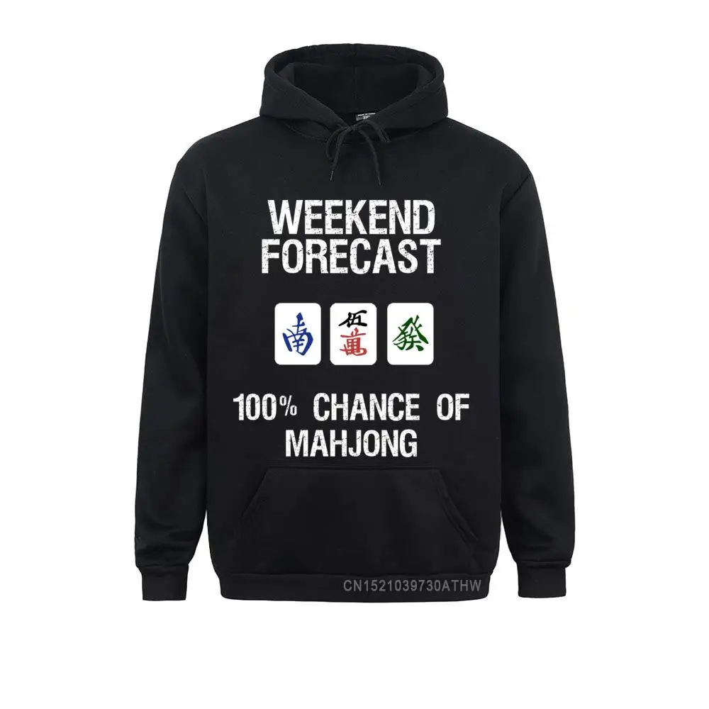 

Mahjong Hooded Tops Funny Weekend Forecast Mahjong Player Winter Hoodies Long Sleeve Group Clothes Hip Hop Men Sweatshirts