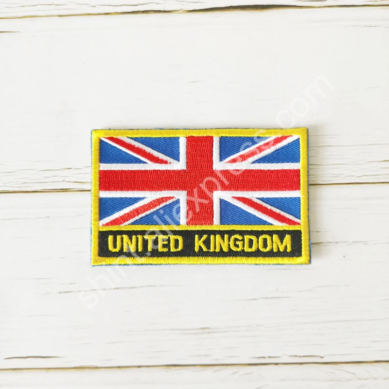 United Kingdom  National Flag Embroidery Patches Badge Shield And Square Shape Pin One Set On The Cloth Armband  Backpack Gifts