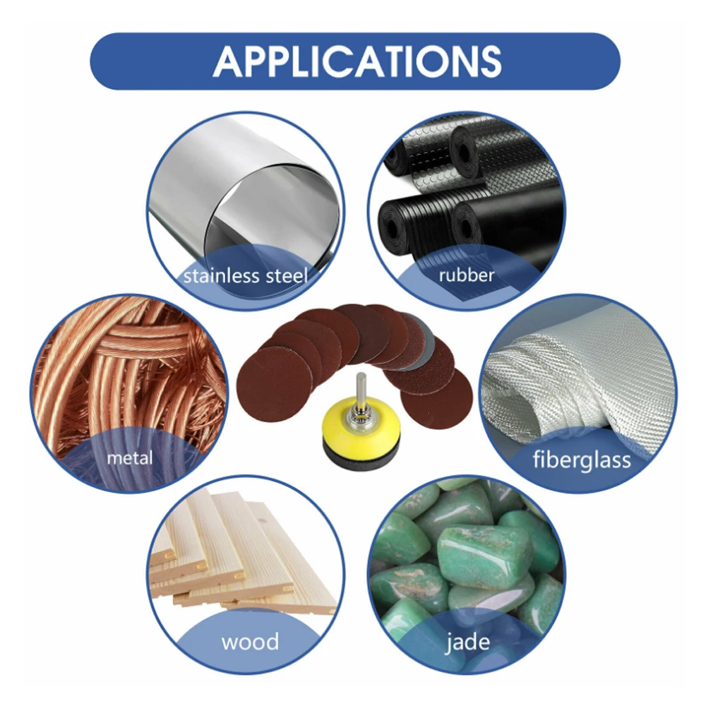 100Pcs 2นิ้ว/50มม.กระดาษทราย Flocking Self-ชุด80-3000Grit Hook & Loop Sanding Disc 6MM Shank Sanding Pad