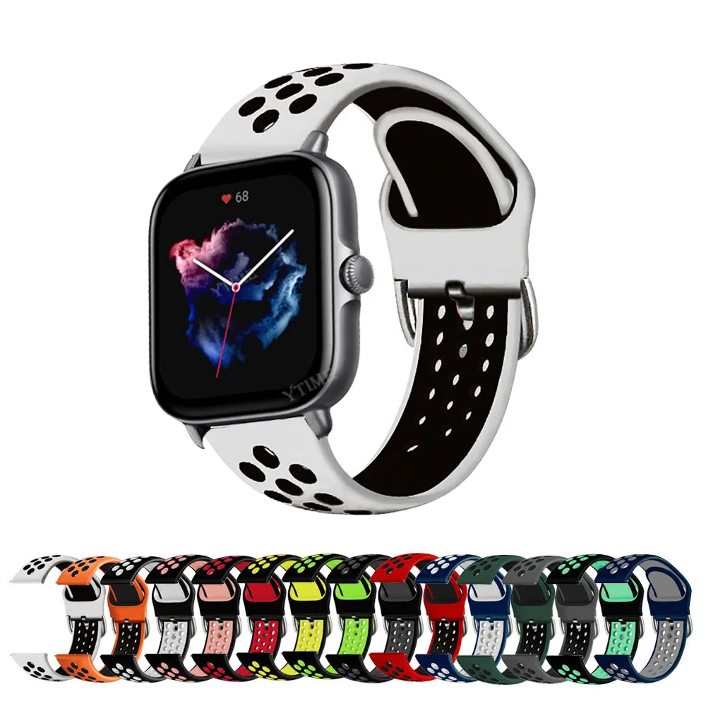 20mm silicone pulseira de relógio para huami amazfit gts3/gts 2/gts 2 mini/gts 2e pulseira para amazfit bip s/u pro/gtr 42mm pulseiras de relógio