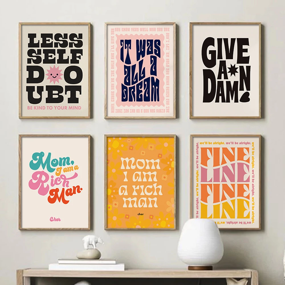 لوحة فنية جدارية ملهمة تكون لطيفة على عقلك، ملصق فني بوتر، لوحة قماشية ملهمة لديكور المنزل #4