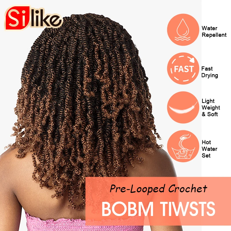 Spring Twist 10 inch Synthetic Crotchet Hair Extensions Pre Stretched Ombre Crochet Braids Fluffy Passion Twist Braiding Hair