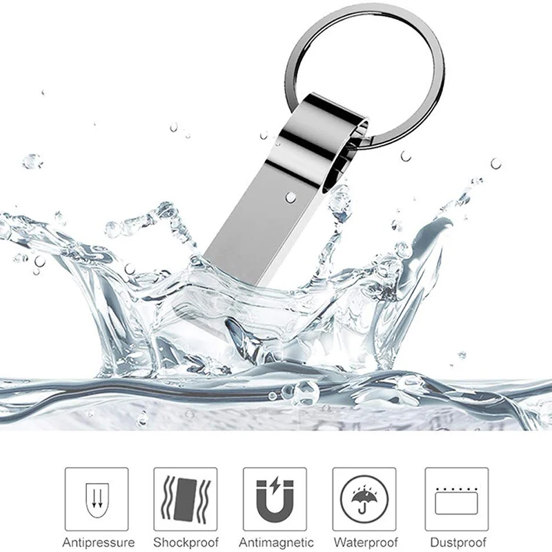 Pendrive resistente al agua de 128GB, 64GB, 16GB, 8GB, flash usb 2,0, 256gb, 512gb, unidad flash de Metal de 32GB