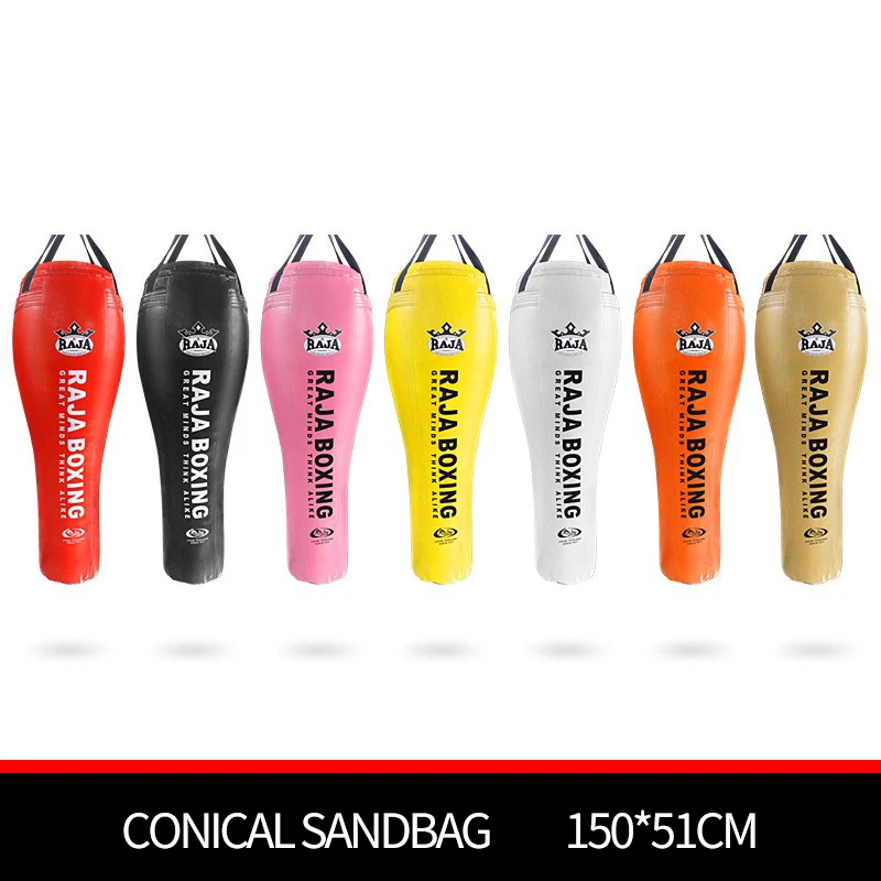 RAJA CONICAL SADBANGS 150*51CM BOXING HANGING EMPTY SANDBAGS KICKBOXING PUNCHING BAGS TAEKWONDO MUAYTHAI TRAINING EQUIPMENT