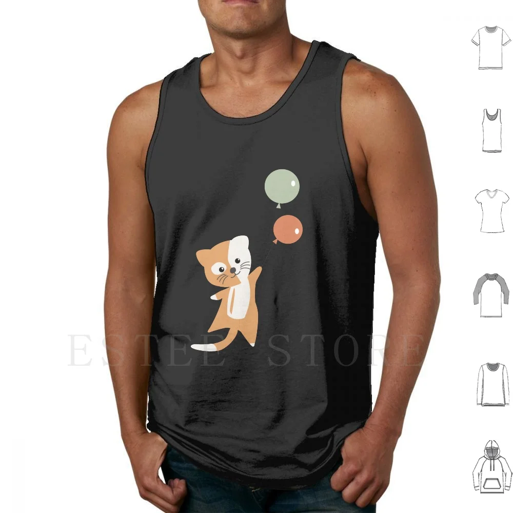 Cat Kitten Balloons Cute Animals For Kids Tank Tops Vest Cotton Fur Nose Cat Owner Cats Kitty House Tiger Balloons Red Babies