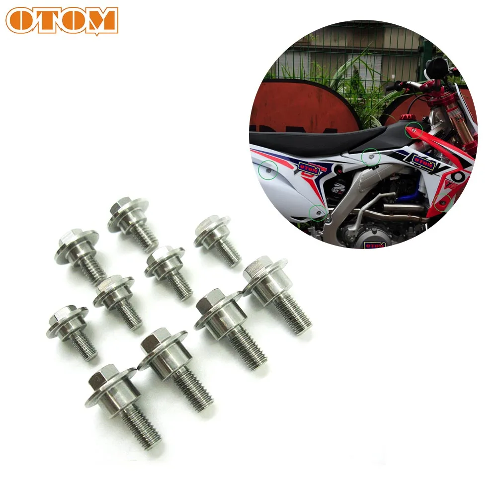 OTOM Motorcycle Shrouds Side Covers Bolt 10 Pcs M5 M6 Motocross Fuel Tank Fairing Stainless Steel Screws For HONDA CRF250R 250X