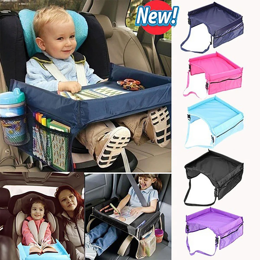 Baby Car Seat Organizer Tray Stroller Kids Toy Food Holder Desk Waterproof Children Portable Table For Car Child Table Storage