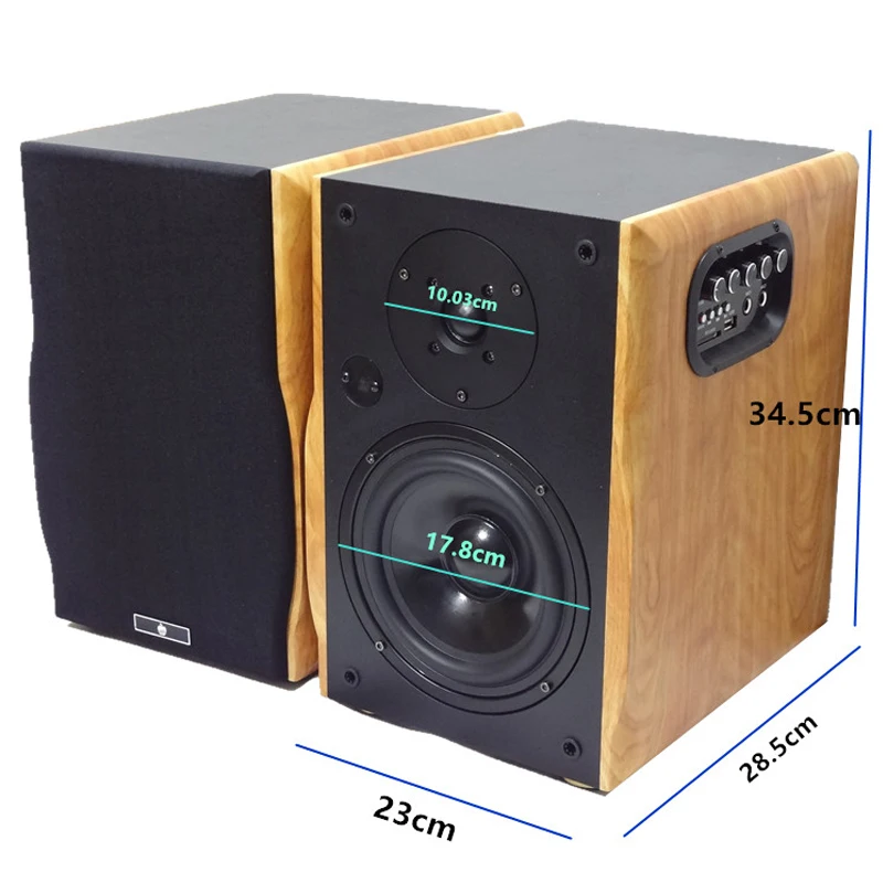 

100W 4ohm 6.5 Inch Wireless Bluetooth Speaker 2 Frequency Division Bookshelf Speaker Computer Bass Desktop Active Wooden Speaker