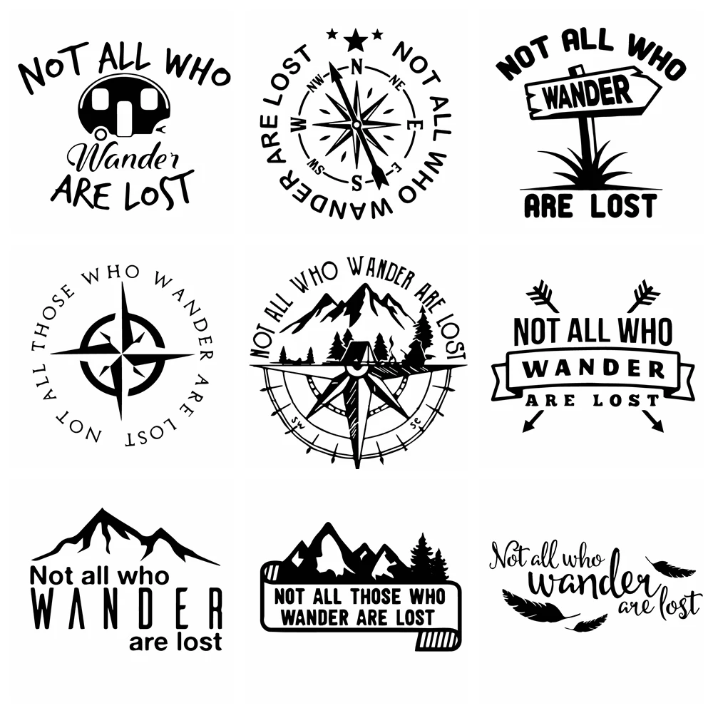 Not All Who Wander Are Lost Car Sticker For Auto Decal Window Waterproof Removable Decor Car-styling Cars Decoration Stickers