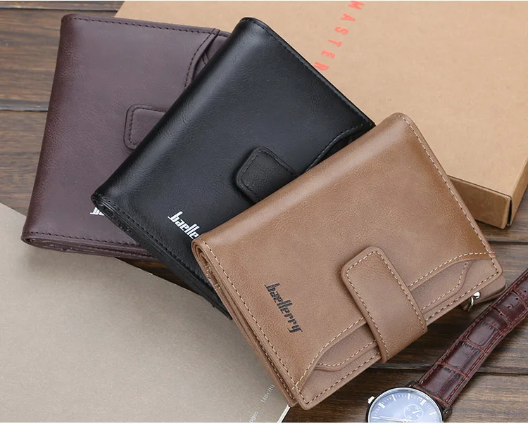 Name Gravur Männer Kurze Brieftaschen Große Kapazität Zipper Münzfach Foto Halter Hohe Qualität Karte Clips Für Männer – Detail 13
