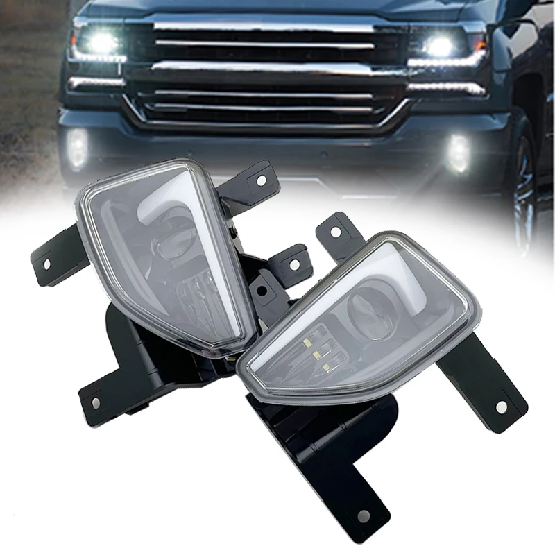 1 X Pair of Fog Light (Left + Right) for 2016-2018 Chevy Silverado 1500