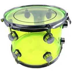 12 Inch Diameter 9 Inch Depth Snare Drum Acrylic Tom Drum Green Acrylic Drum 6 Holes Drum Hoop 6mm Thickness Drum Body Shell 1Pc