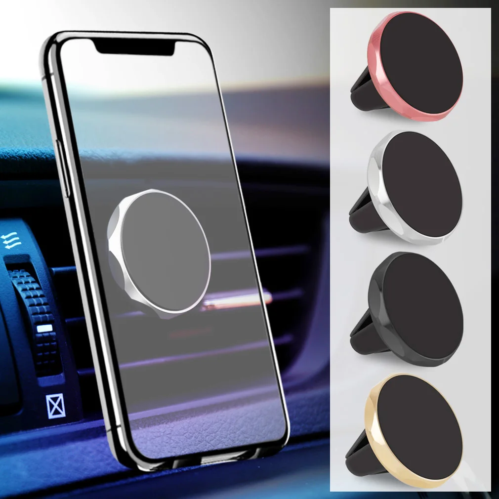 1pc Car Phone Magnetic Holder Black Sliver Golden Car Holder 360 Rotation Phone Holder Stand For iPhone XiaoMi Samsung