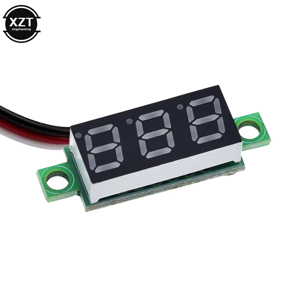 0.28 Inch DC LED Digital Voltmeter 0-100V Voltage Meter Auto Car Mobile Power Voltage Tester Detector 12V Red Green Blue Yellow